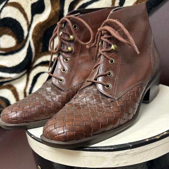 Westbound Brown Leather Ankle Boots - Picture 1 of 9